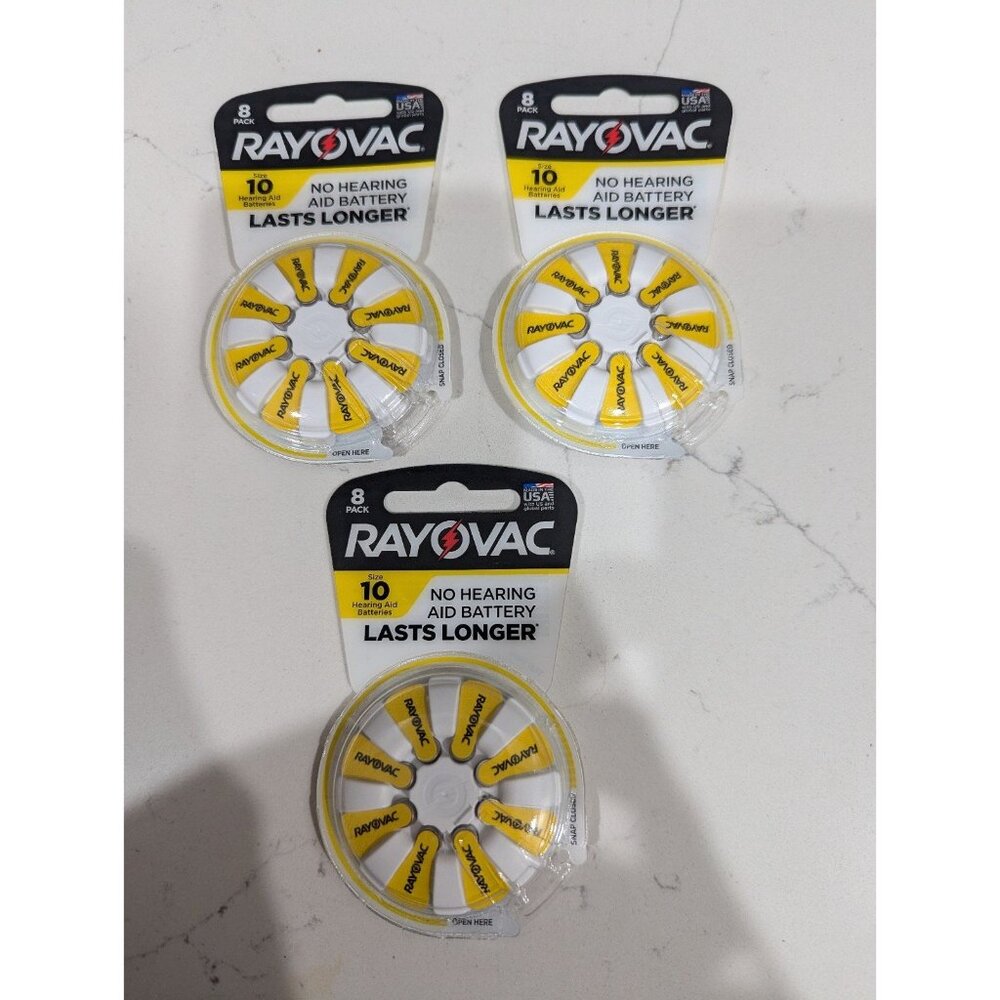 New Hearing Aid Batteries Rayovac Size 10 24 Total Pack Exp 2026